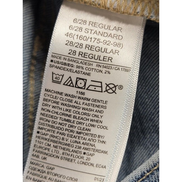 GAP Jeans Womens 6/28R Blue 70s Flare High Rise Stretch Denim Boho Hippie - Picture 10 of 13